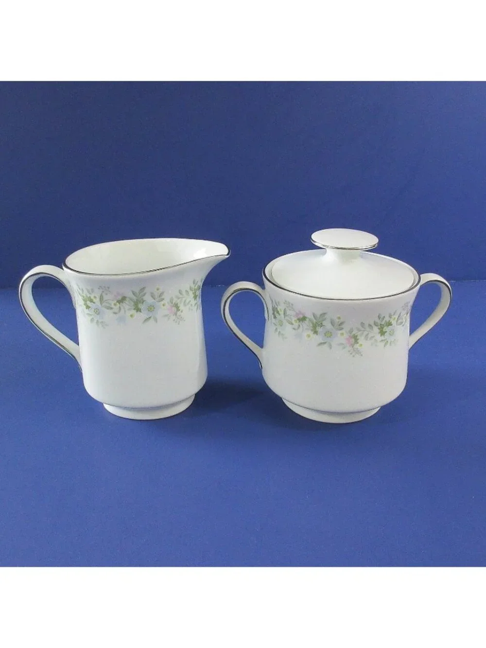 Vintage Johann Haviland Creamer Sugar Bowl Set Forever Spring Bavaria Germany